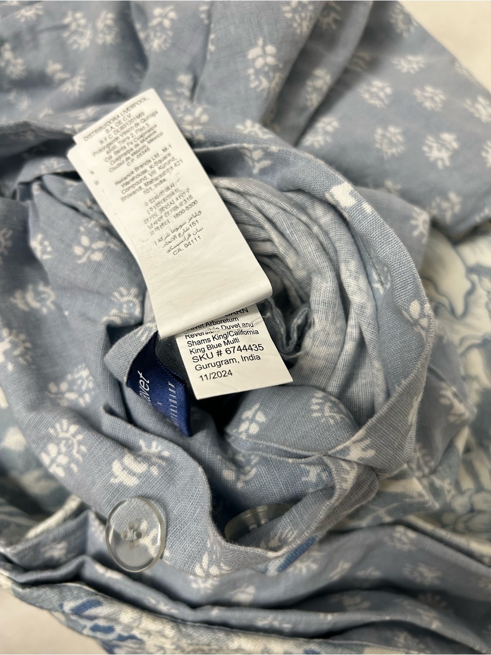 Pottery Barn Kravet Arboretum Petite Floral Reversible Duvet Cover - Picture 5 of 6